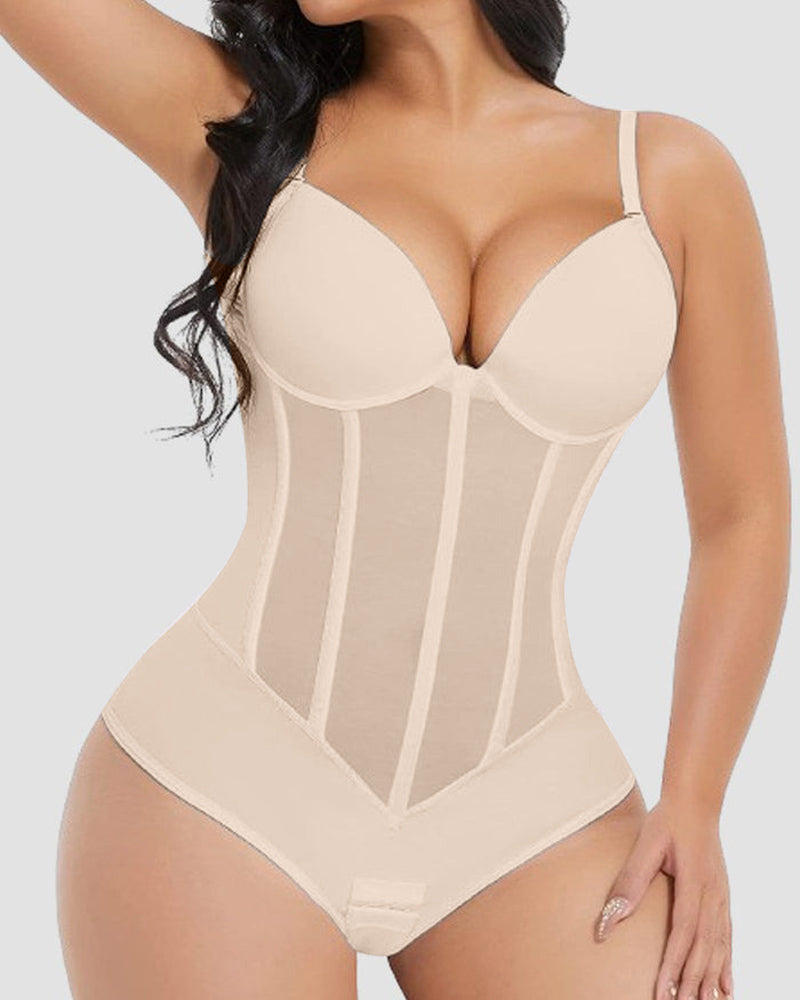 Celestia | Bodysuit mit Bauchkontrolle und elegantem Mesh für Damen