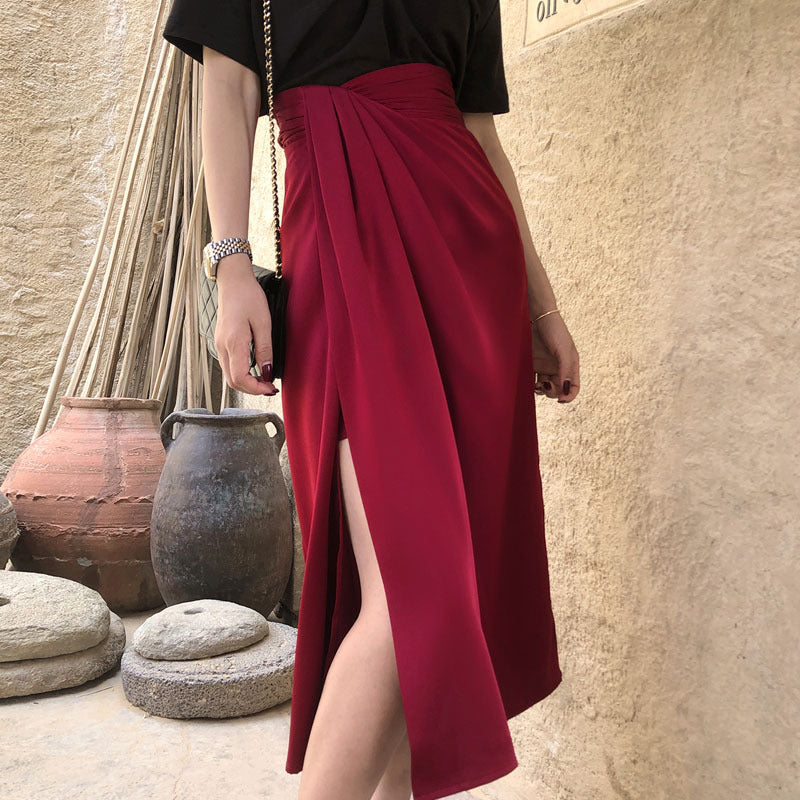 Liliana | Chiffon-Rock mit Eleganter Silhouette und Asymmetrischem Schlitz für Frauen