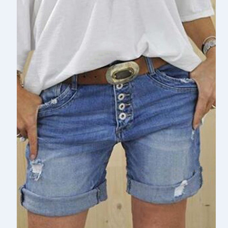 Luna | Ripped Denim Shorts mit Bequemer Passform und Stil für Damen