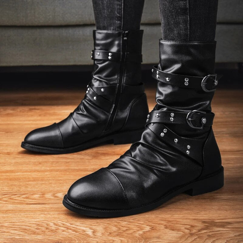 Hugo - Herren Vintage Lederstiefel