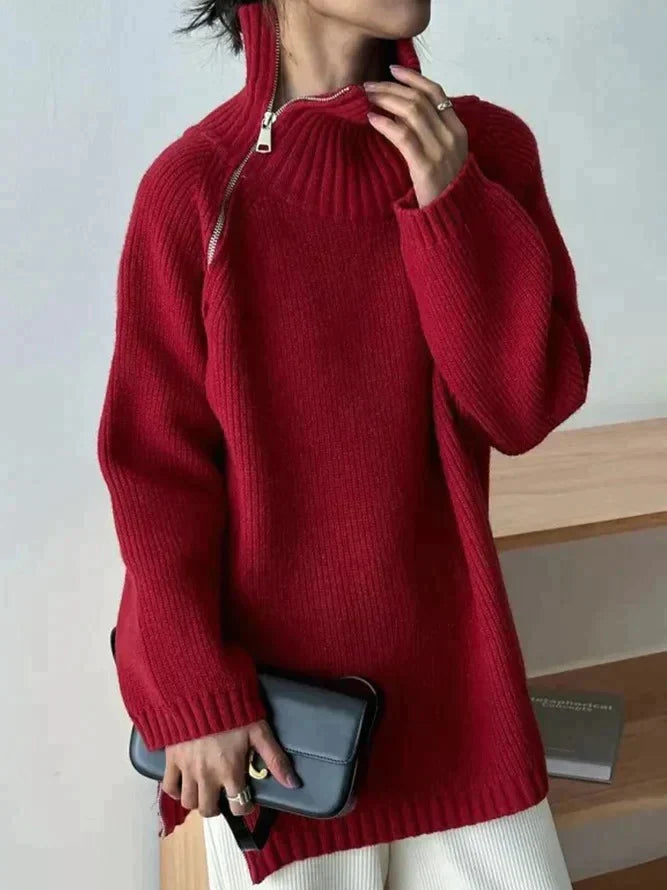 Celina | Pullover mit Elegantem Stehkragen und Zeitloser Farbe für Frauen