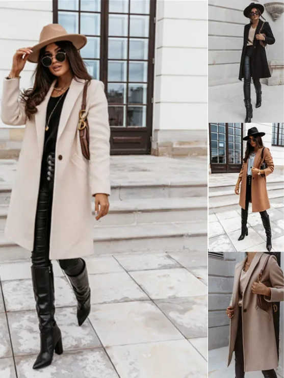 Softana - Damen Mantel - Trenchcoat mit Gürtel und Doppelreihiger Knopfleiste