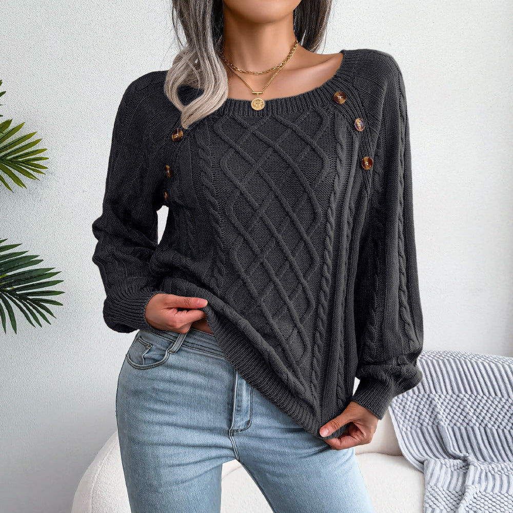 Isabella | Pullover mit verführerischem quadratischem Halsausschnitt und eleganter Raffinesse für Frauen