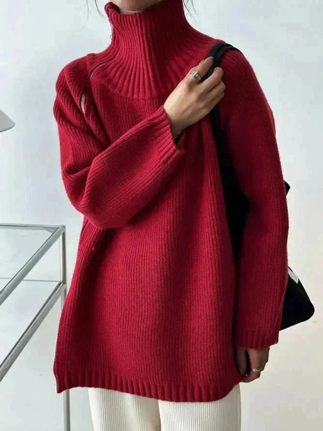 Aurelia | Rollkragenpullover mit Komfort und seitlichem Reißverschluss für Damen