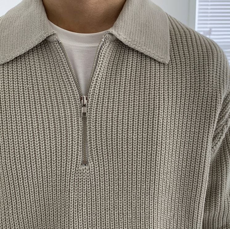 Luca | Strickpullover mit Komfortablem Sitz und Halbzip-Kragen für Herren