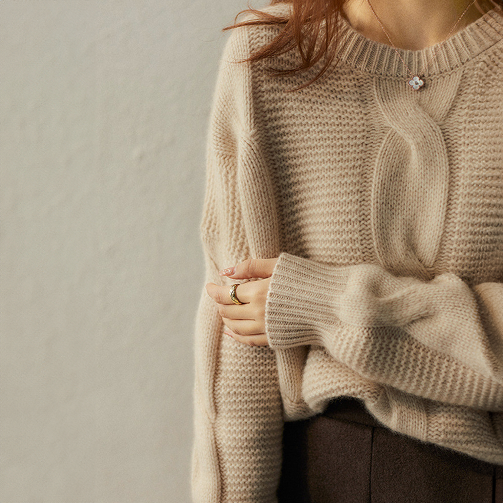 Mariselle | Pullover aus Kaschmir mit zeitloser Eleganz und edlem Strickdesign für Frauen