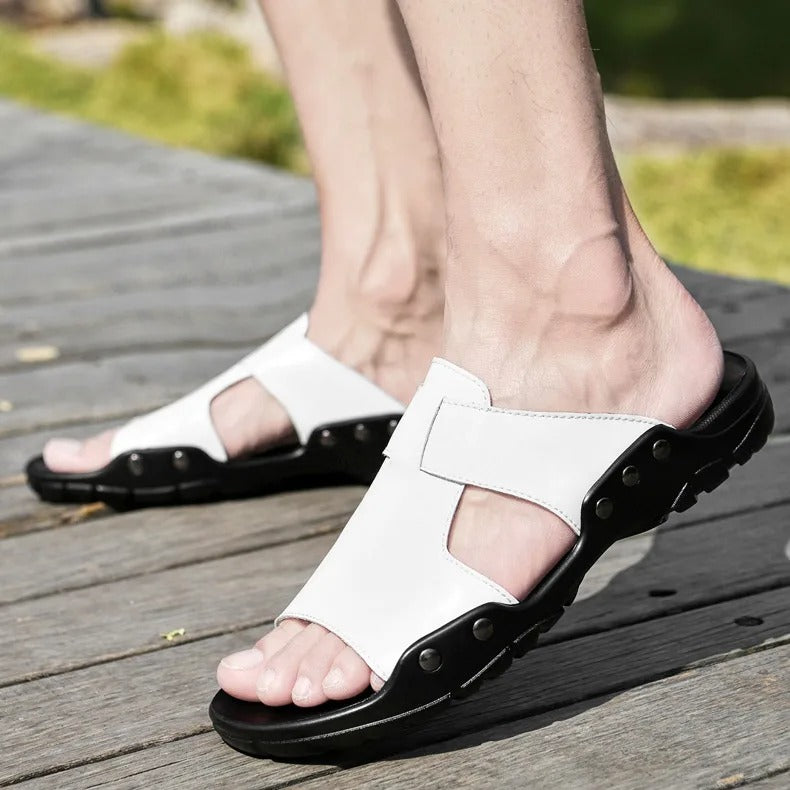 Maik - Stilvolle und Strapazierfähige Ledersandalen