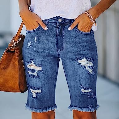 Livia | Jeansshorts mit Ausgefransten Details und Bequemem Schnitt für Damen