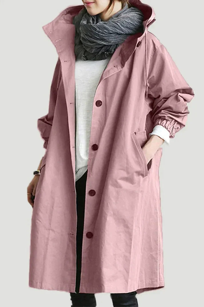 Vivienne | Trenchcoat mit Luxuriösem Stoff und Eleganten Details für Damen