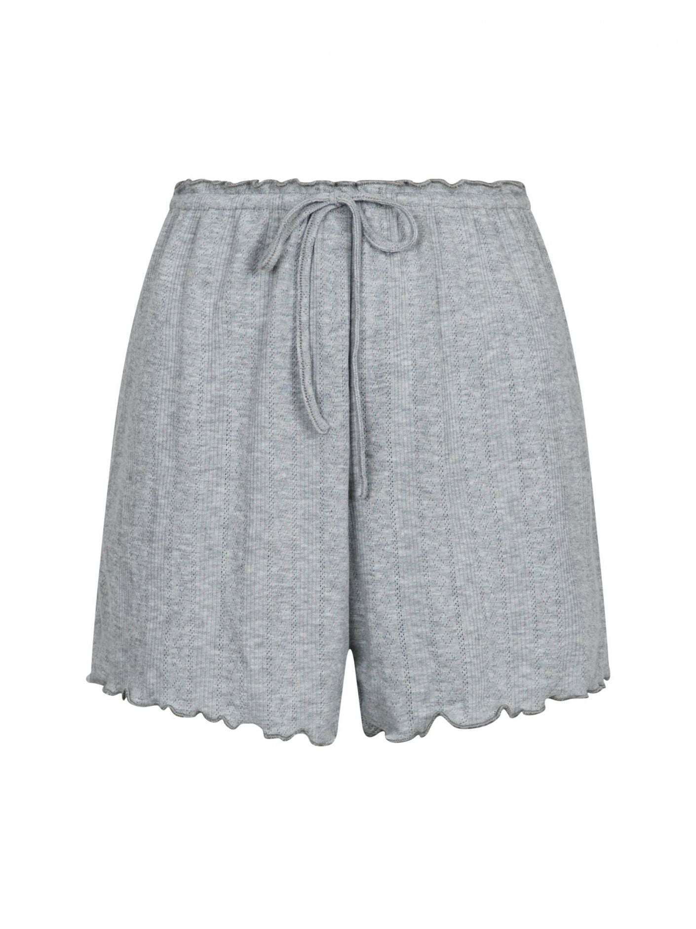 Liliana | Pointelle Shorts mit zarten Rüschen und Kordelzug für Damen