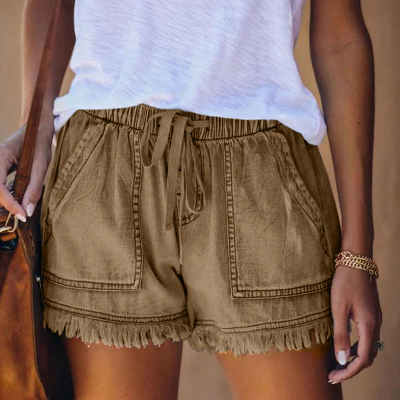 Livia | Hochtaillierte Denim-Shorts mit Dehnbarem Stoff und Praktischen Taschen für den Sommer