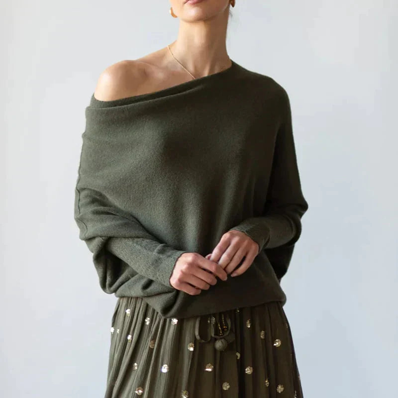 Liora | Pullover mit Asymmetrischem Design und Stilvollen Drapierungen für Frauen