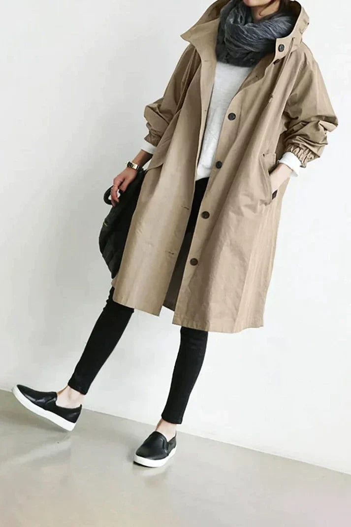 Vivienne | Trenchcoat mit Luxuriösem Stoff und Eleganten Details für Damen