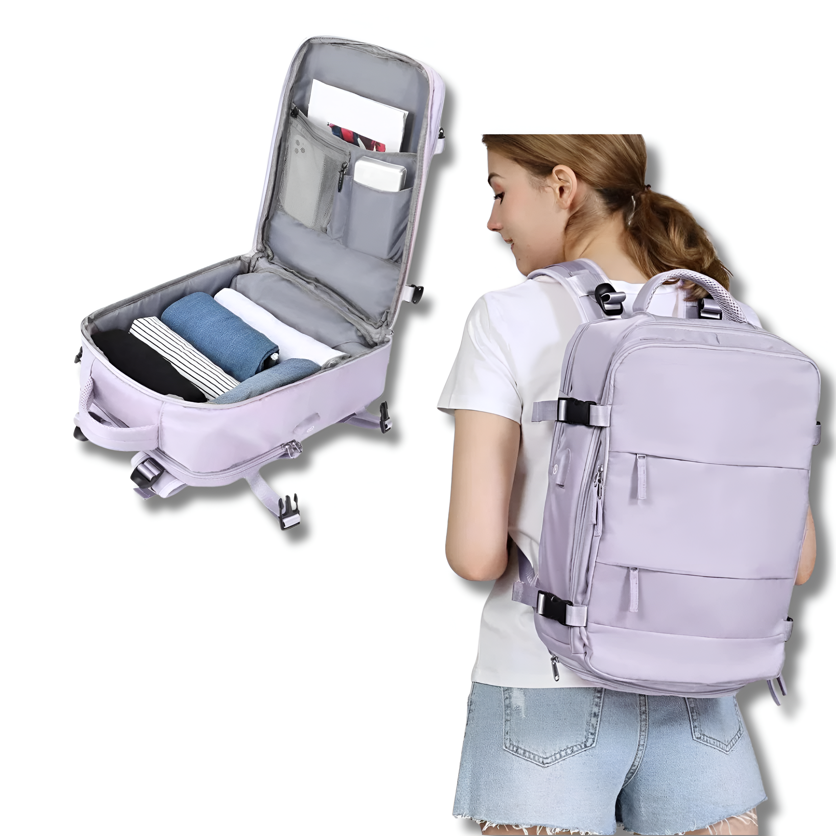 Aurelia | Reiserucksack mit viel Stauraum und USB-Ladeanschluss für Abenteuerlustige