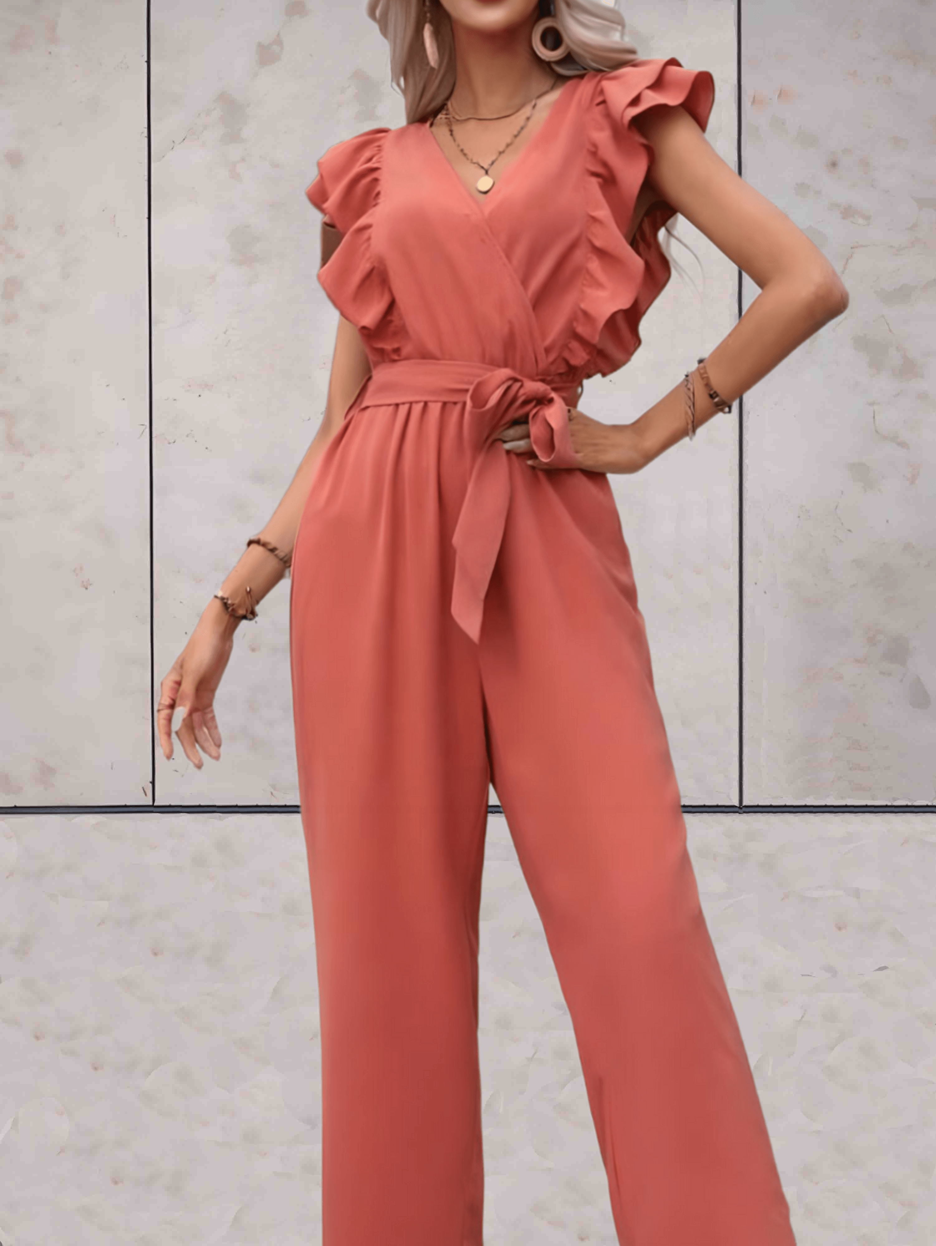 Luna | Jumpsuit mit Eleganten V-Ausschnitt und Vielseitigem Design für Damen