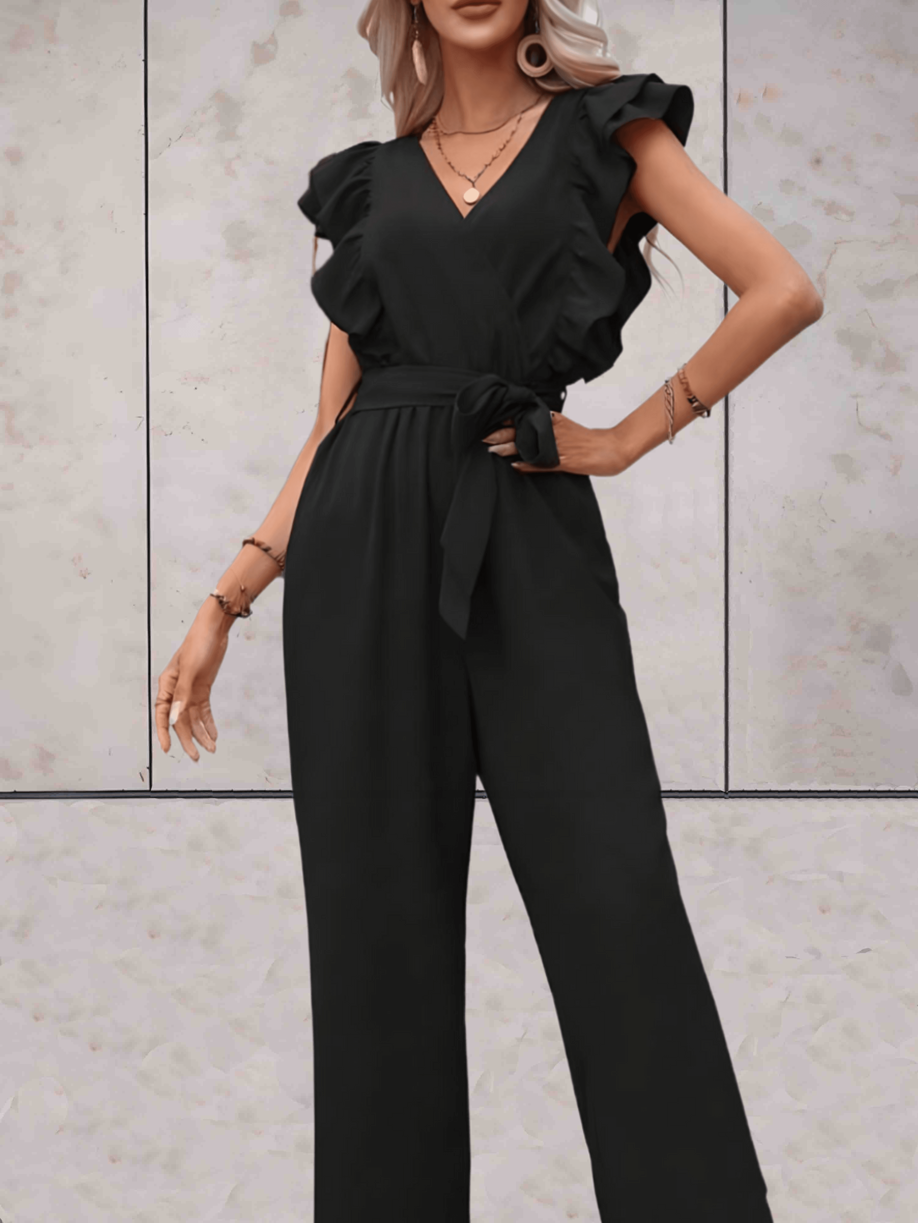 Luna | Jumpsuit mit Eleganten V-Ausschnitt und Vielseitigem Design für Damen