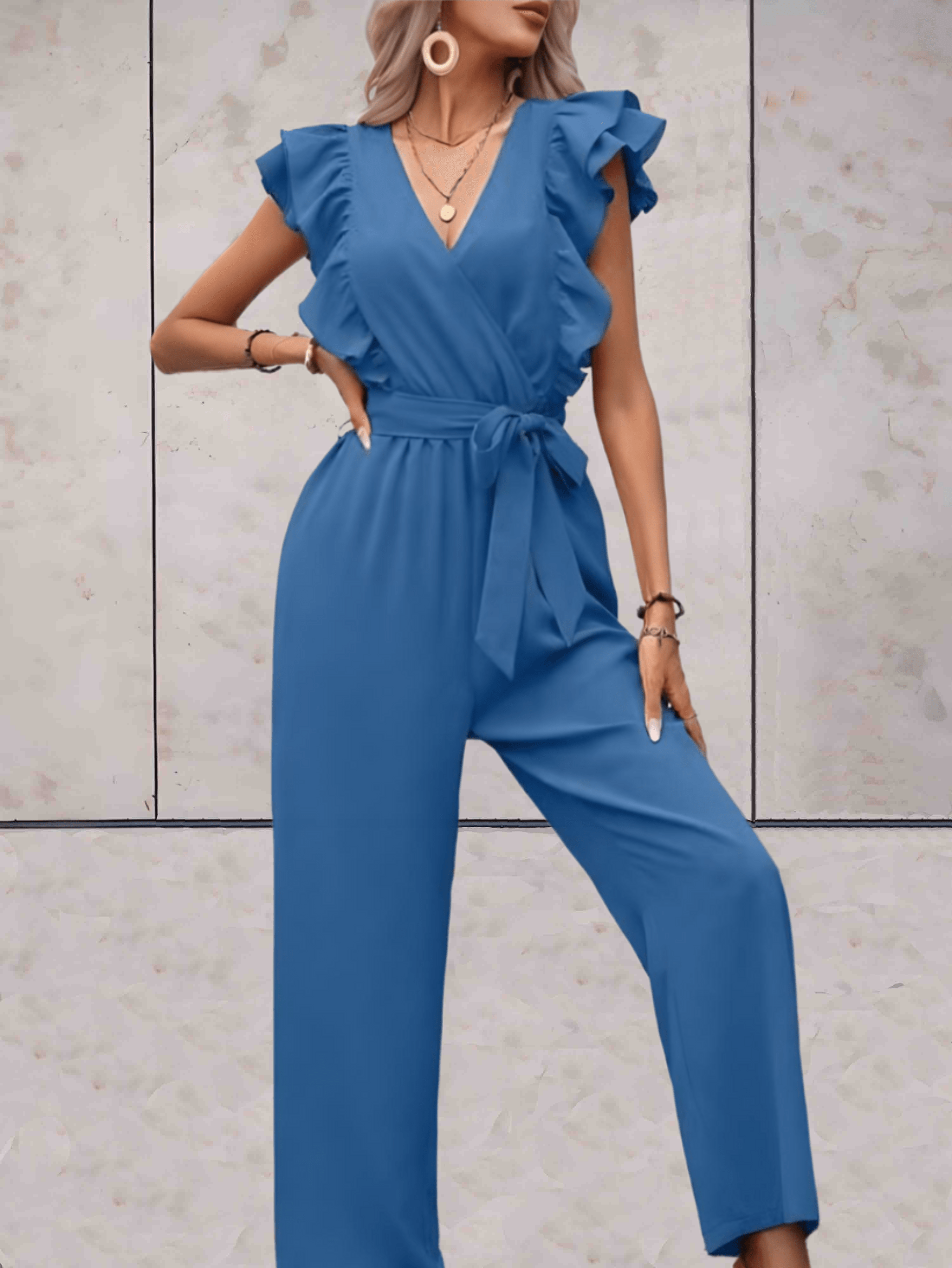 Luna | Jumpsuit mit Eleganten V-Ausschnitt und Vielseitigem Design für Damen