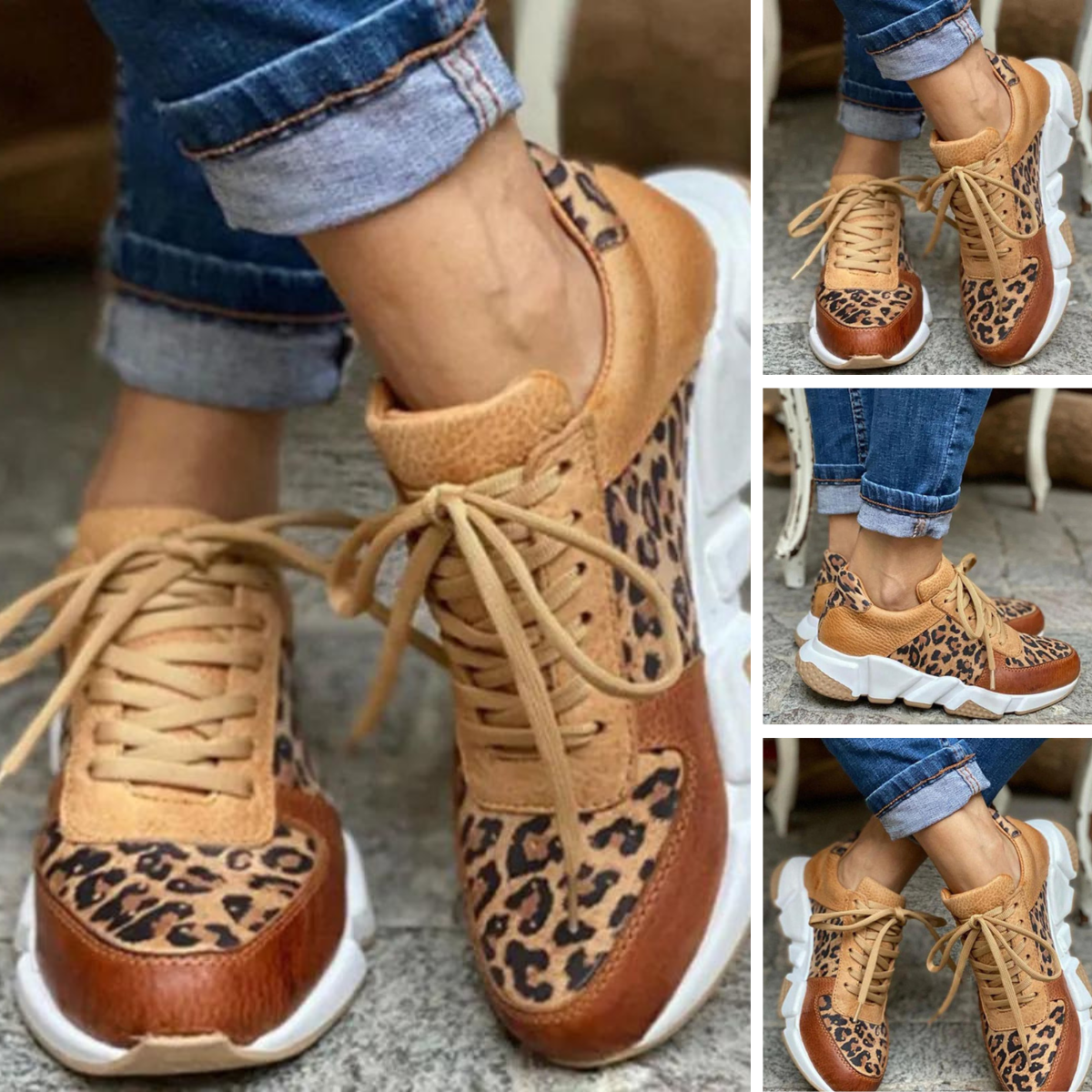 Jasmina | Sneaker mit Stilvollem Leopardenmuster und Bequemer Dämpfung für den Herbst