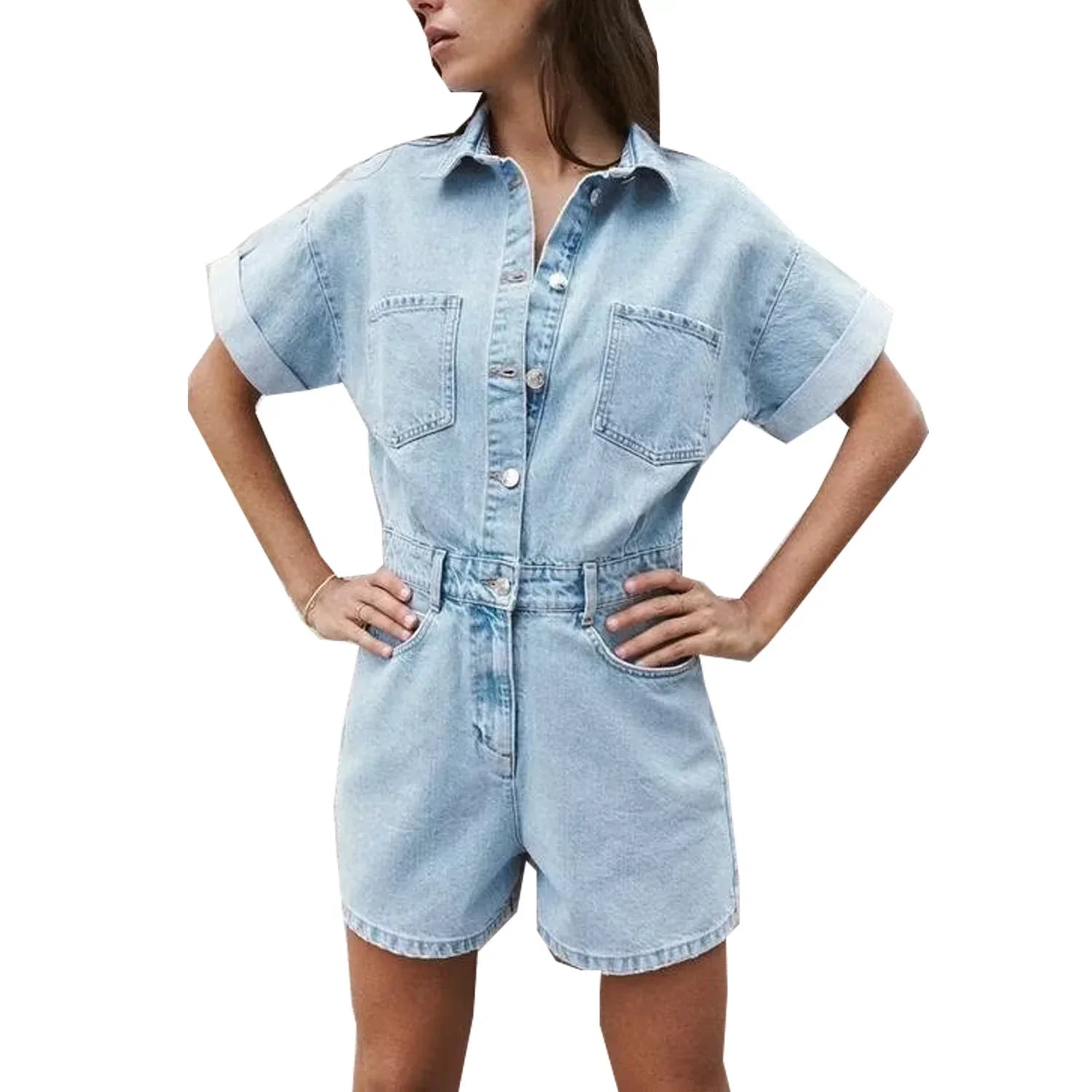 Livia | Denim-Jumpsuit mit Stilvollem Design und Praktischen Taschen für Damen