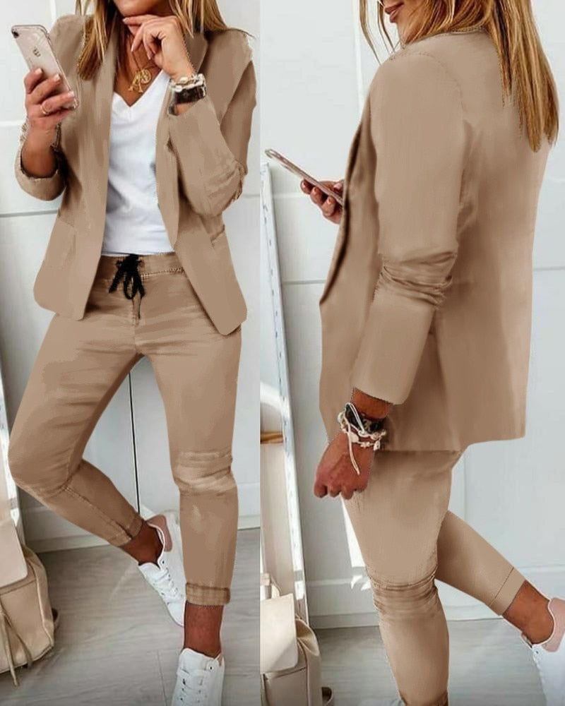 Sienna | Blazer und Hose Set mit Elegantem Design und Hohem Tragekomfort für Frauen