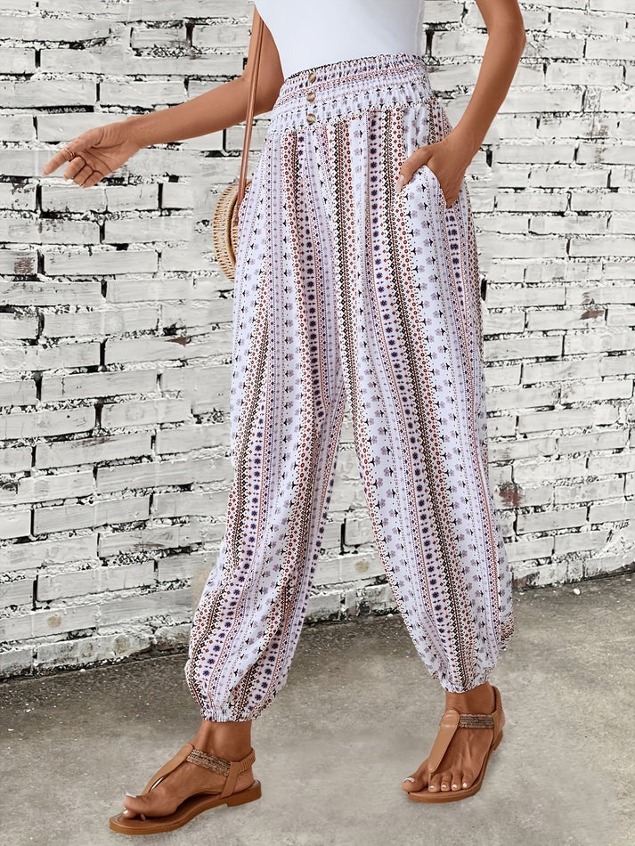 Luna | Hose mit Stilvollem Boho-Print und Hohem Tragekomfort für Damen