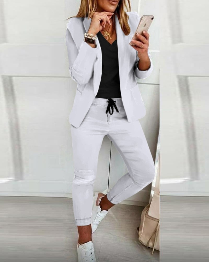 Sienna | Blazer und Hose Set mit Elegantem Design und Hohem Tragekomfort für Frauen