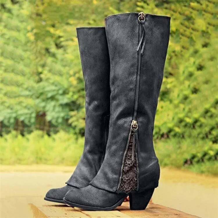 Elysia | High Heel Stiefel mit Zeitlosem Glanz und Klobigem Absatz für Frauen