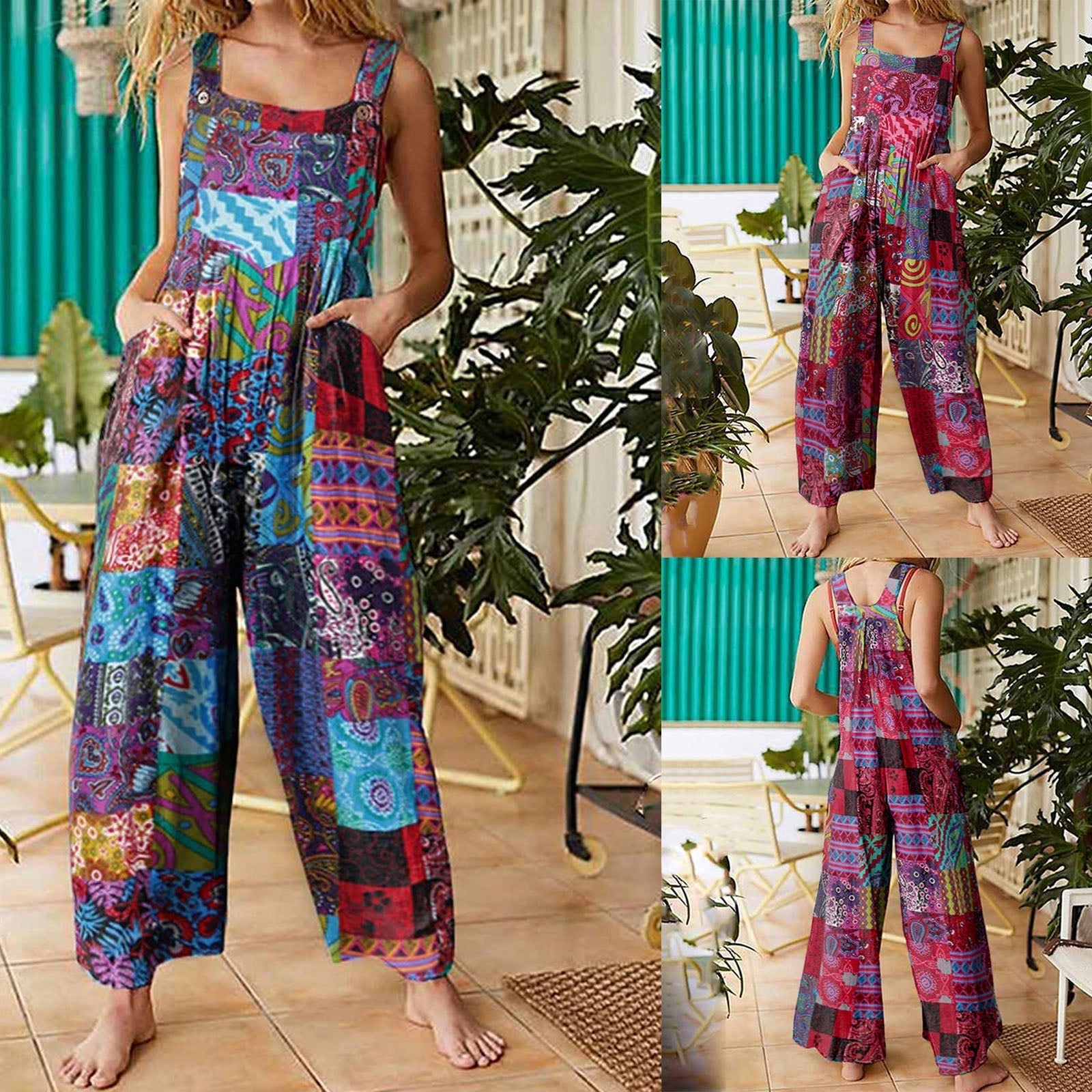 Liana | Jumpsuit mit Leichtem Stoff und Lebhaftem Multicolor-Muster für Damen