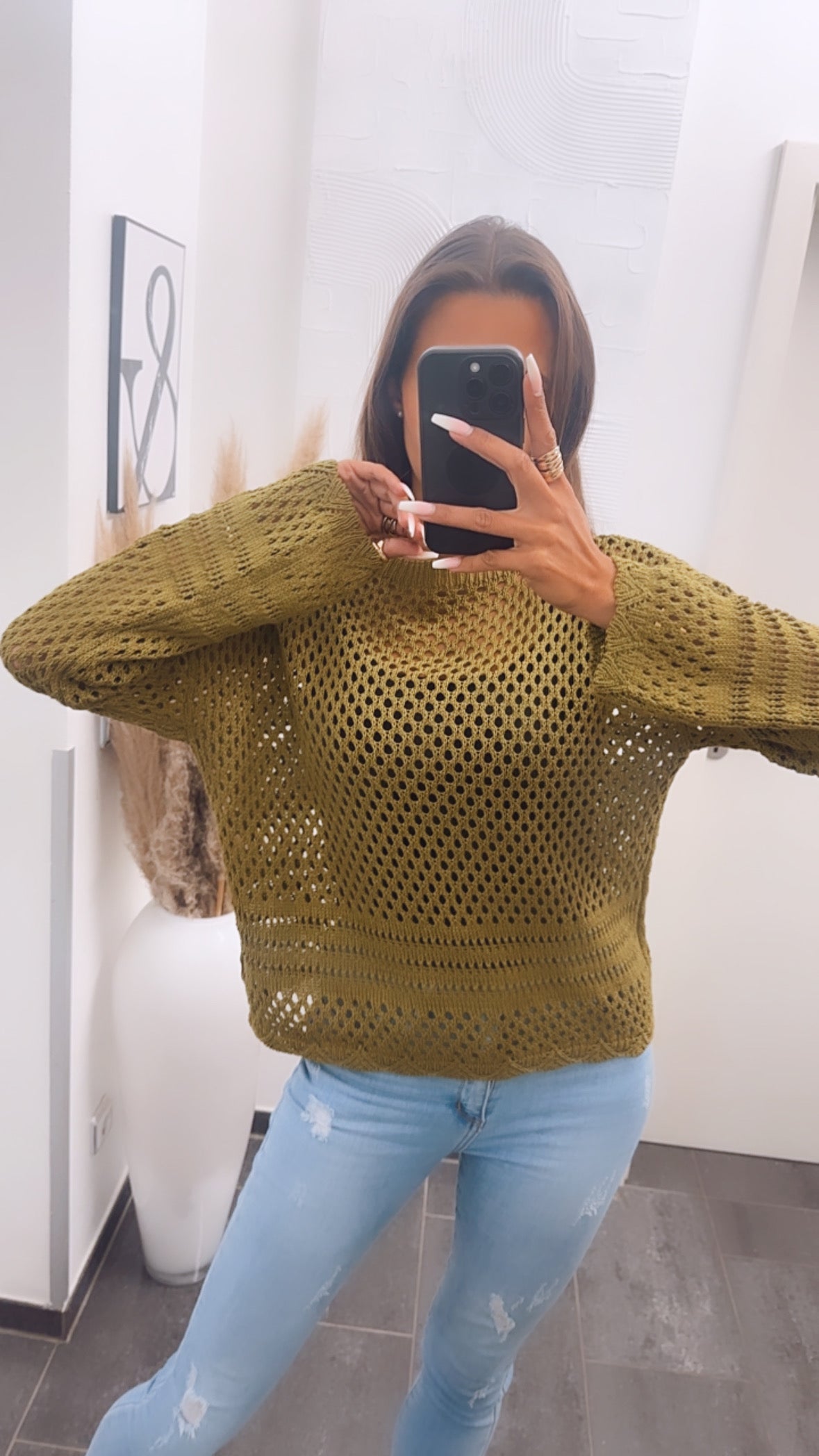 Liora | Strickpullover mit Lochmuster und bequemer Passform für Damen