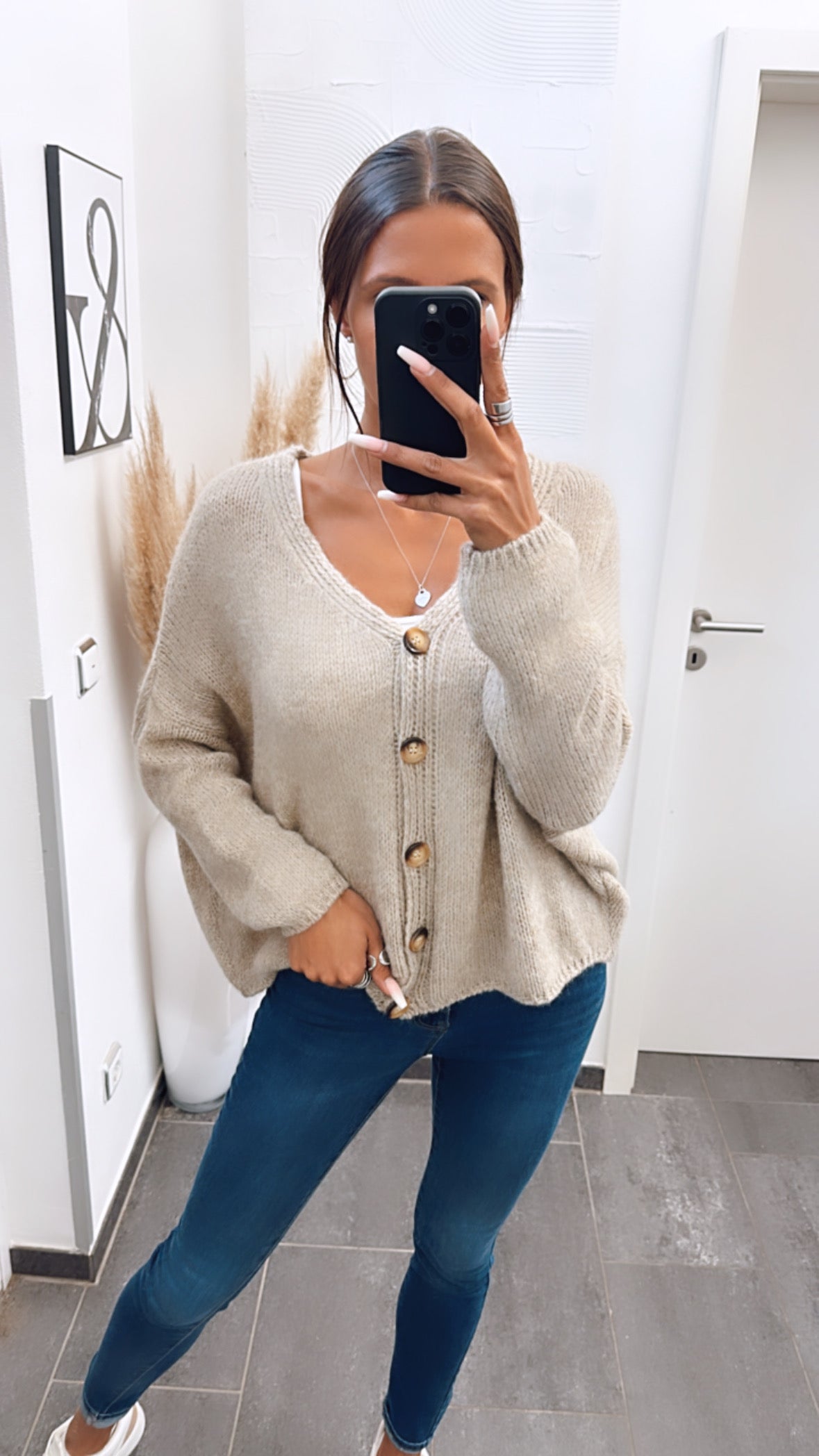 Livia | Strickcardigan mit Knopfleiste und lockerem Schnitt für Damen