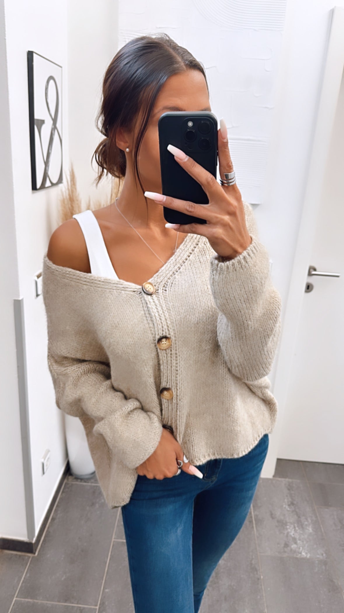 Livia | Strickcardigan mit Knopfleiste und lockerem Schnitt für Damen