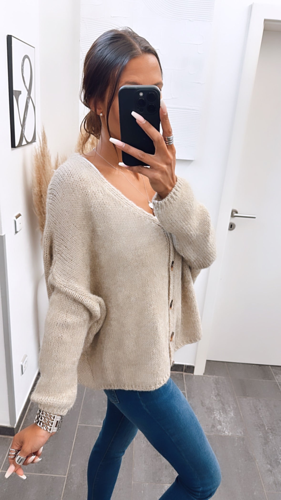 Livia | Strickcardigan mit Knopfleiste und lockerem Schnitt für Damen