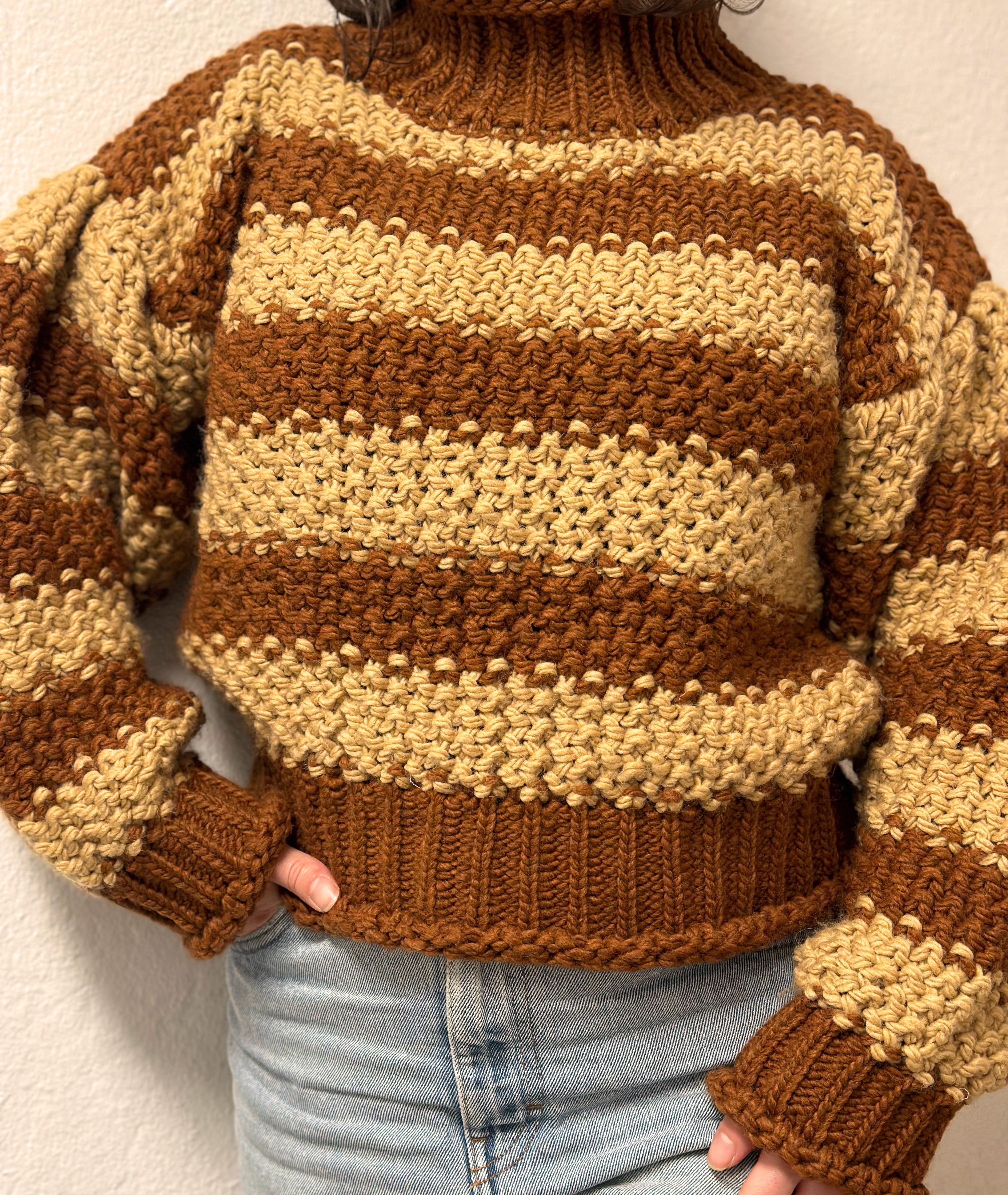 Aurora | Pullover mit Breiten Streifen und Hochkragen für Damen