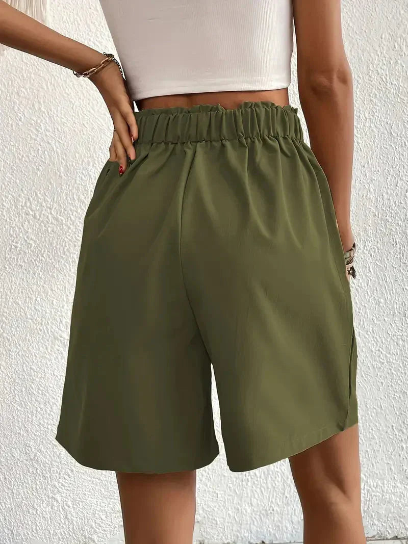 Liana | Leinen-Shorts mit Hoch Taillierung und Bequemen Taschen für Damen