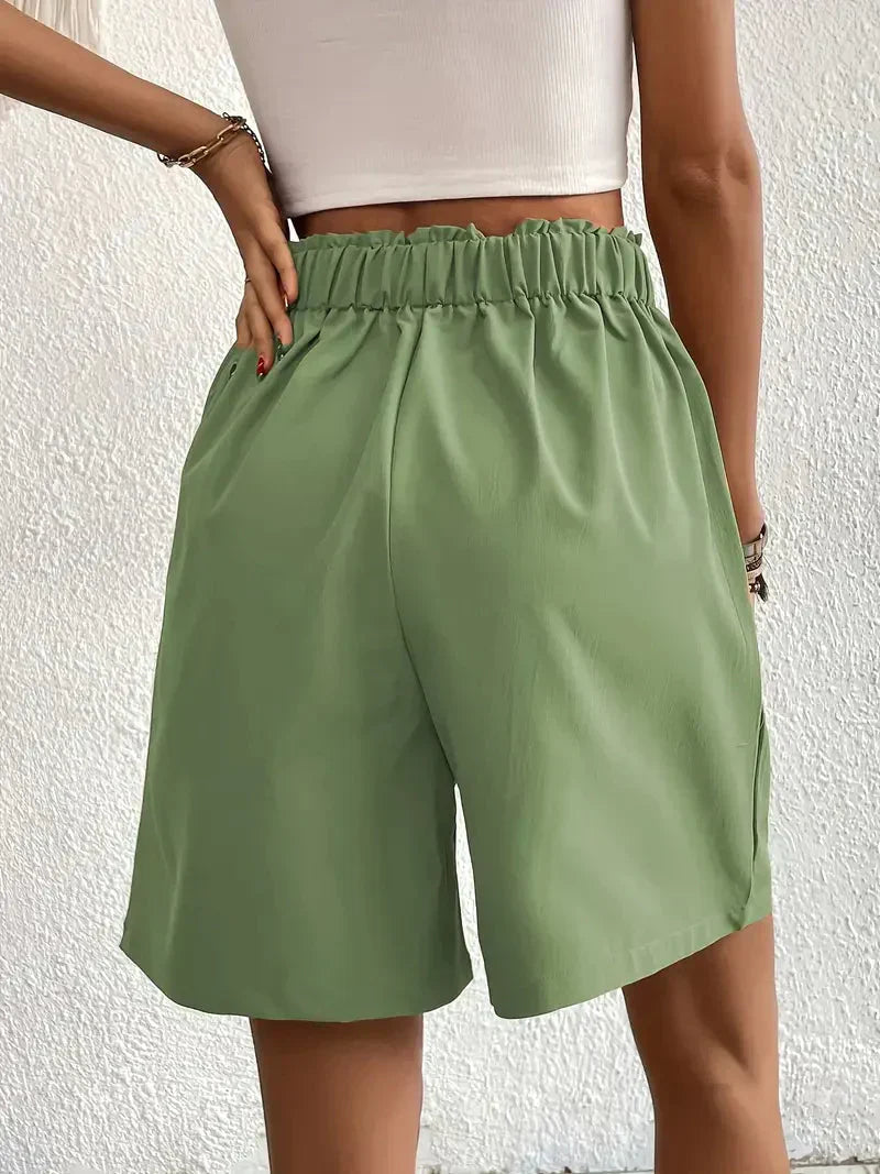 Liana | Leinen-Shorts mit Hoch Taillierung und Bequemen Taschen für Damen