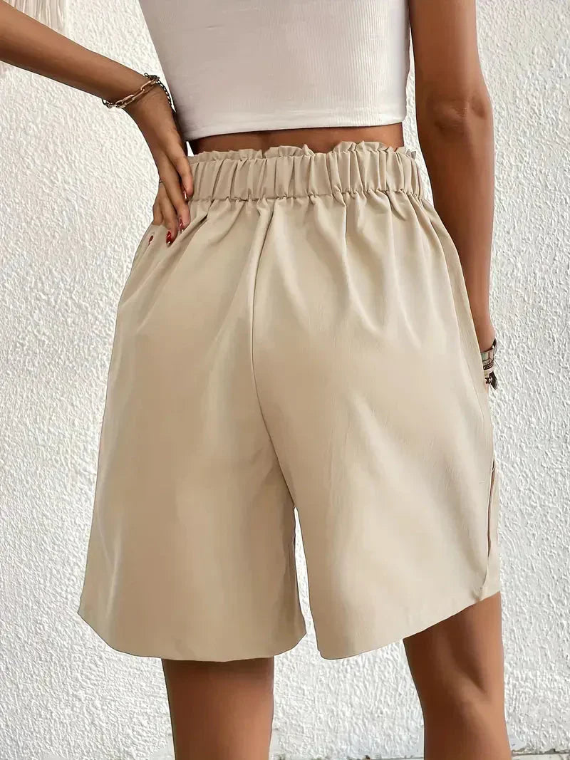 Liana | Leinen-Shorts mit Hoch Taillierung und Bequemen Taschen für Damen