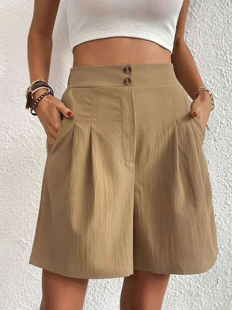 Liana | Leinen-Shorts mit Hoch Taillierung und Bequemen Taschen für Damen