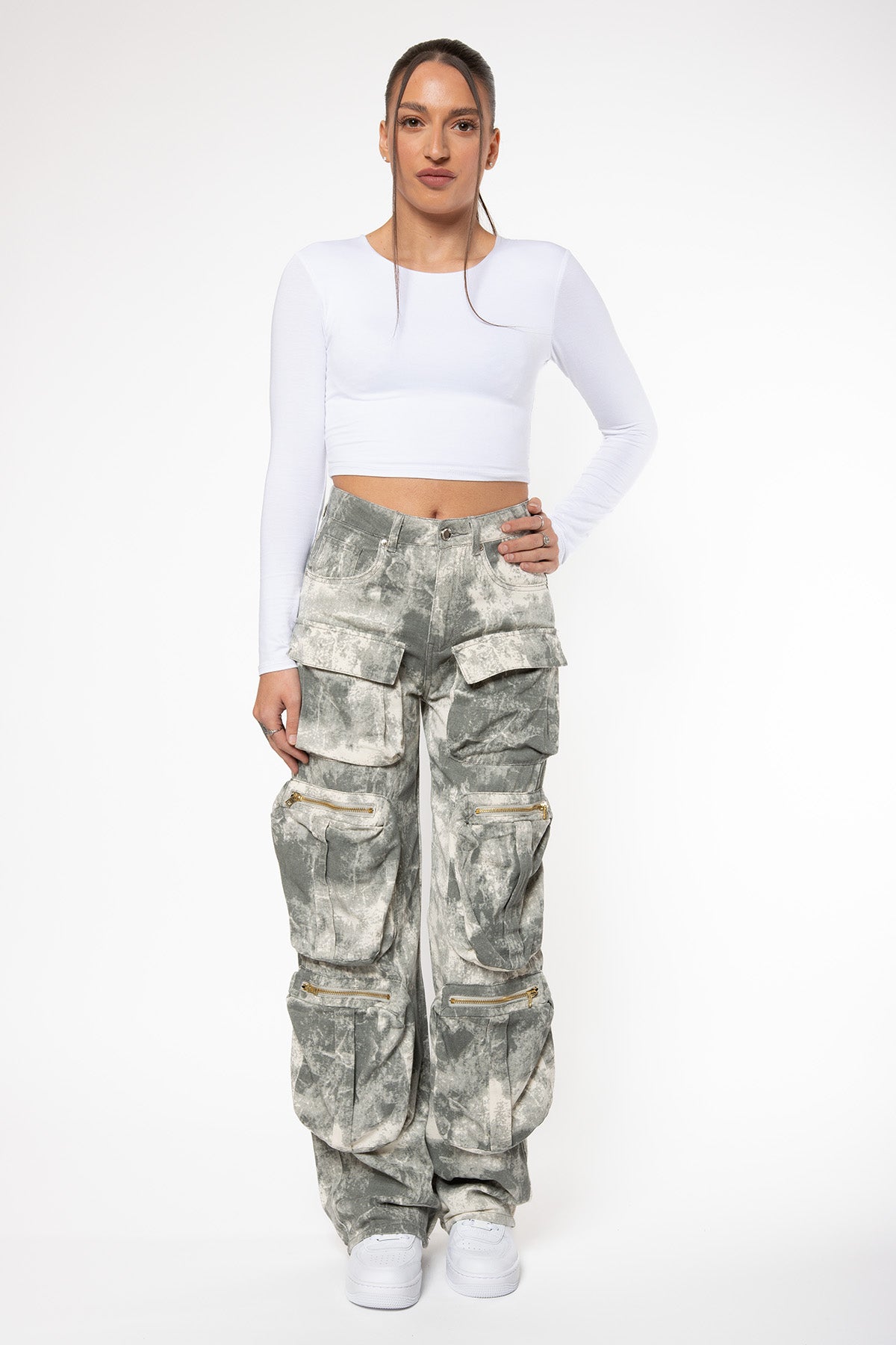 Luca | Cargohose mit Stilvollem Camouflage-Druck und Ultimativem Tragekomfort für Damen