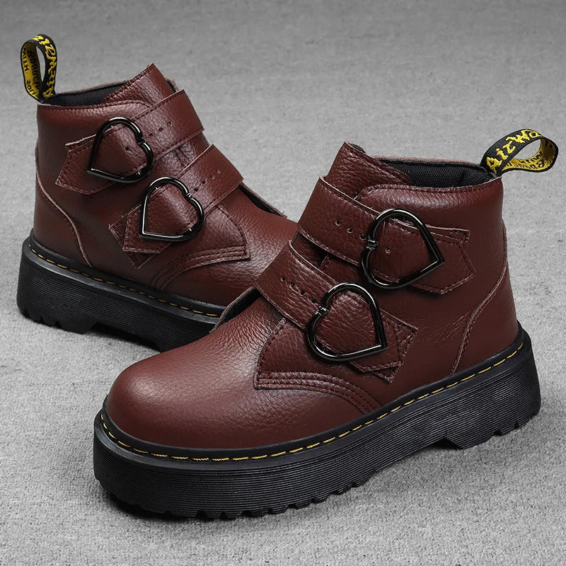 Freya | Stiefeletten mit Herzförmigen Schnallen und Stilvollem Design für Damen im Winter