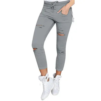 Celestia | Zerrissene Stretch-Bleistifthose mit Figurbetonendem Schnitt für Damen