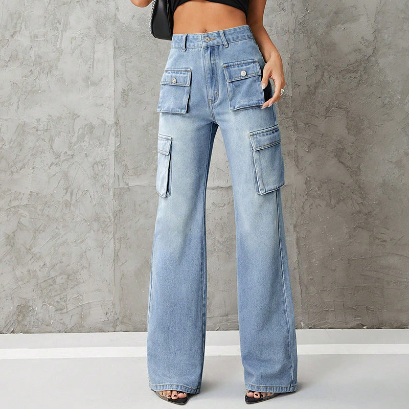 Livia | High-Waist Denim-Hose mit Angenehmem Tragekomfort und Modernen Details für Damen