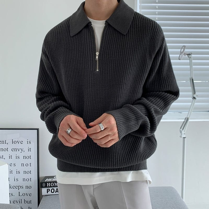 Luca | Strickpullover mit Komfortablem Sitz und Halbzip-Kragen für Herren