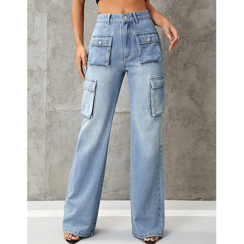 Livia | High-Waist Denim-Hose mit Angenehmem Tragekomfort und Modernen Details für Damen