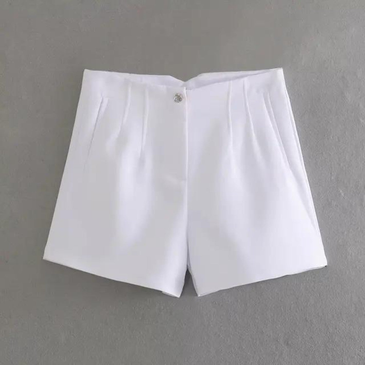 VIDA Weißer Knopf Atmungsaktive Damen Short