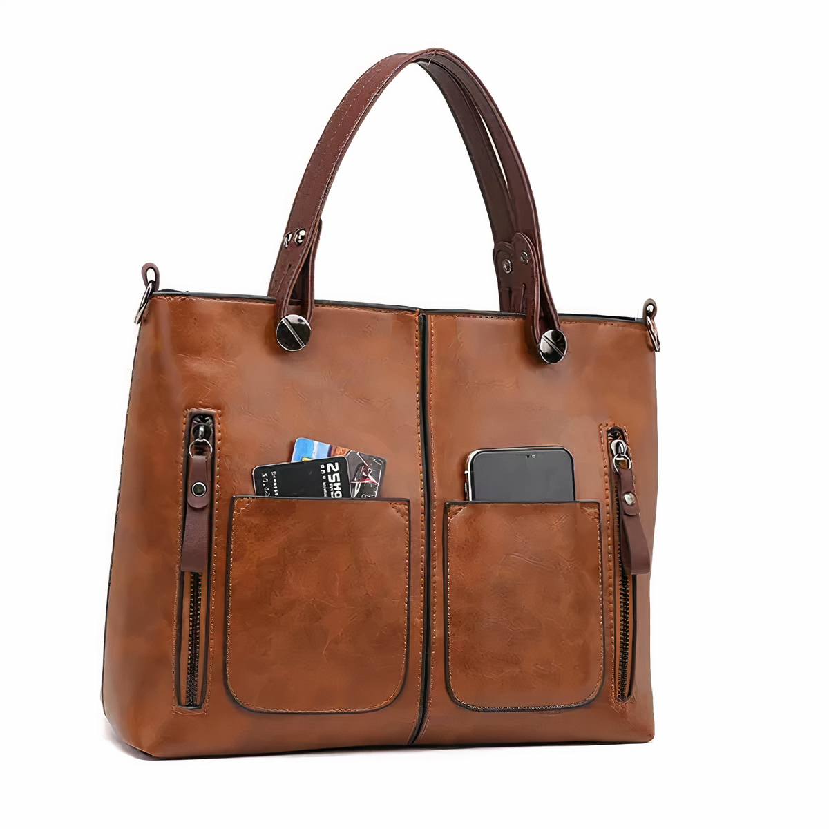 Amara | Schultertasche aus hochwertigem Leder mit vintage Charme für Damen