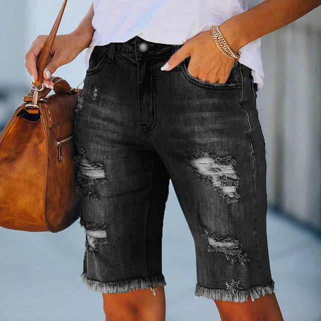 Livia | Jeansshorts mit Ausgefransten Details und Bequemem Schnitt für Damen