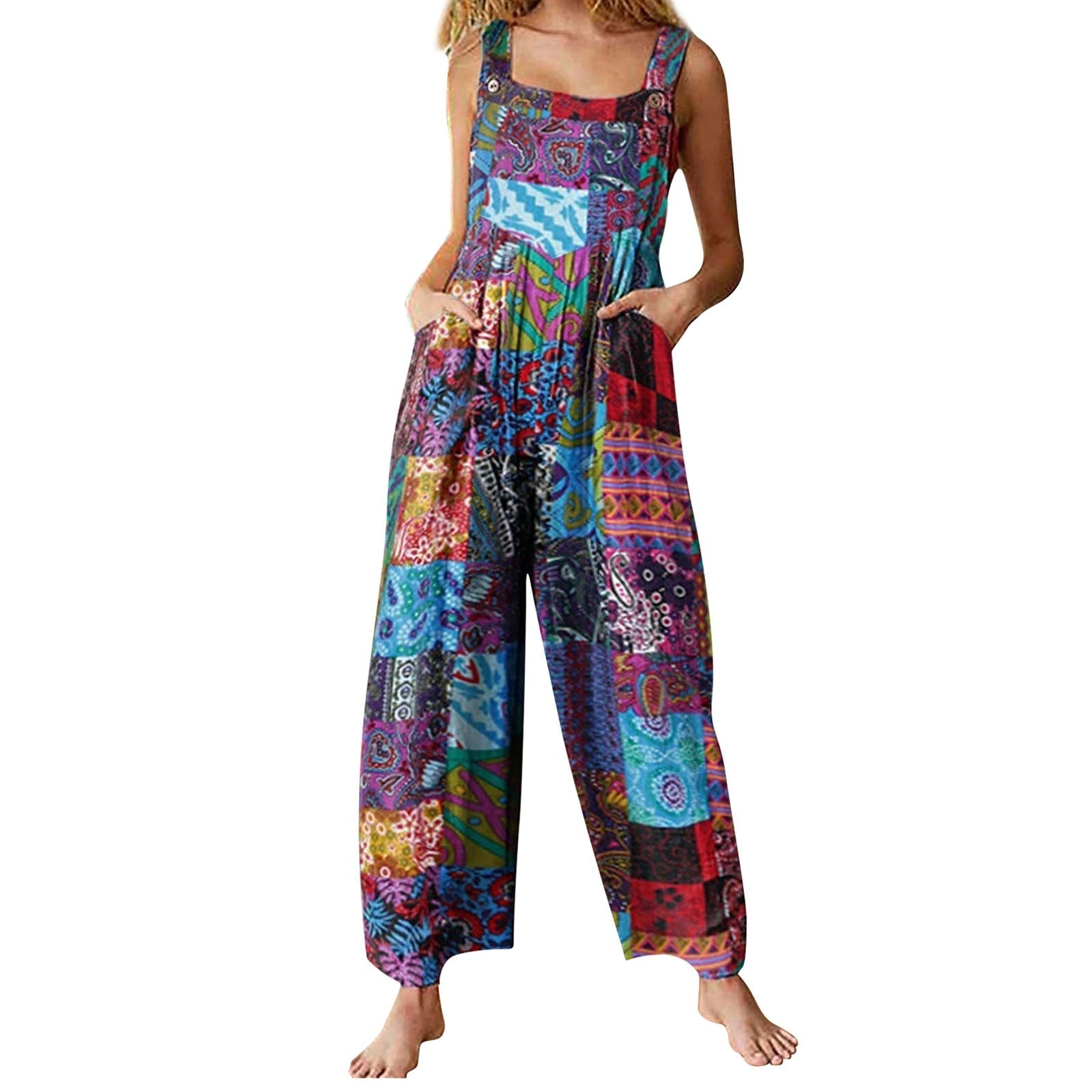 Liana | Jumpsuit mit Leichtem Stoff und Lebhaftem Multicolor-Muster für Damen