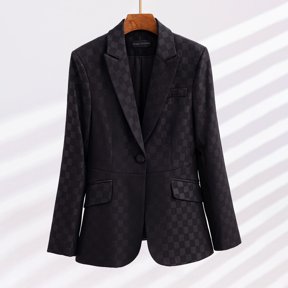 Celestia | Blazer mit elegantem Karomuster und hochwertigem Material für Damen