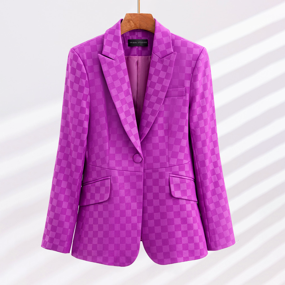 Celestia | Blazer mit elegantem Karomuster und hochwertigem Material für Damen