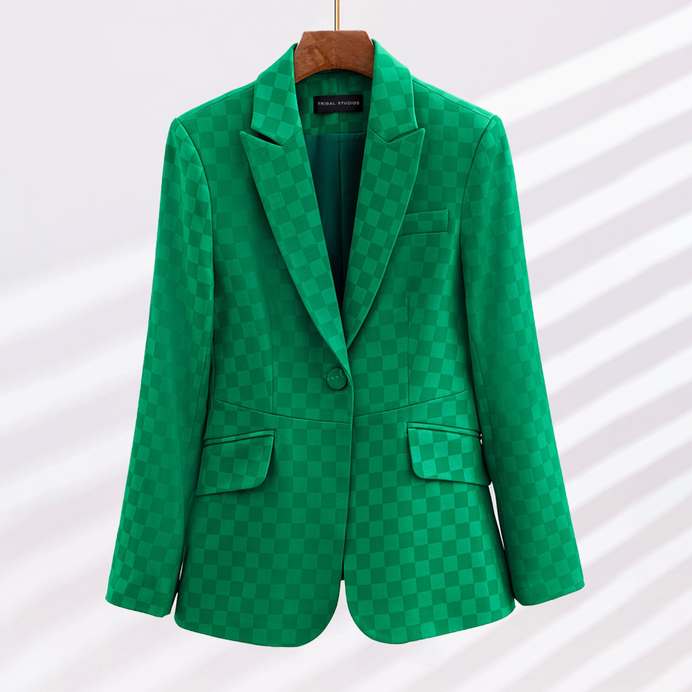 Celestia | Blazer mit elegantem Karomuster und hochwertigem Material für Damen